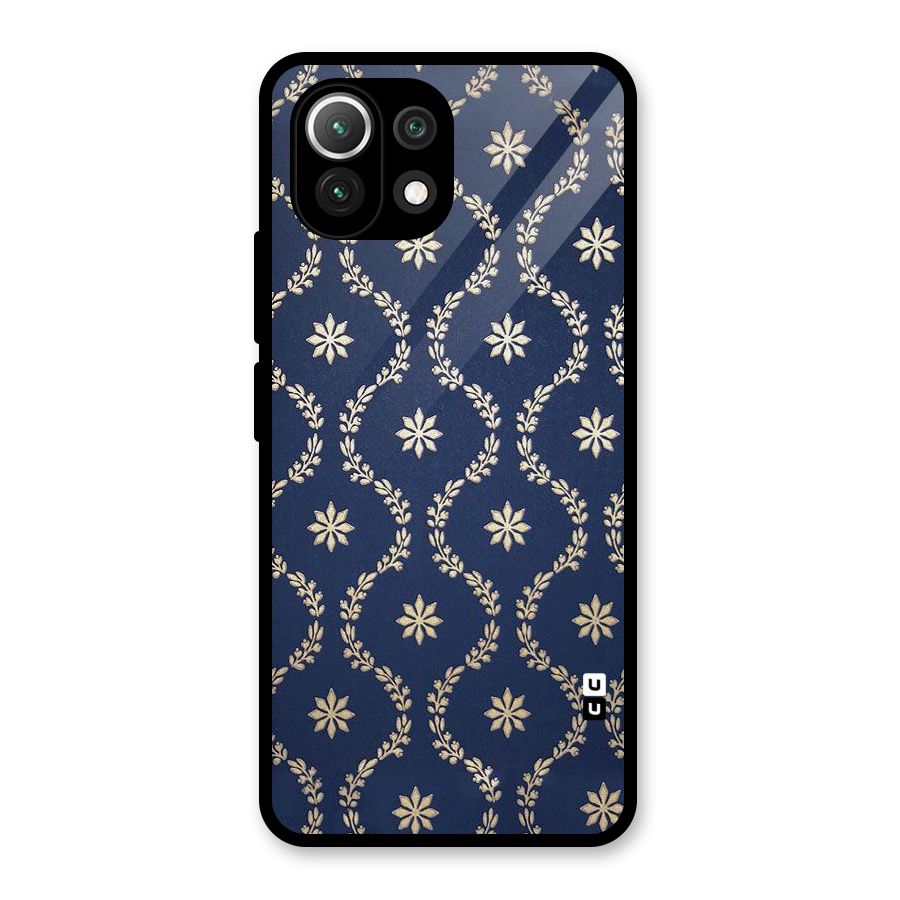 Gorgeous Gold Leaf Pattern Glass Back Case for Mi 11 Lite NE 5G