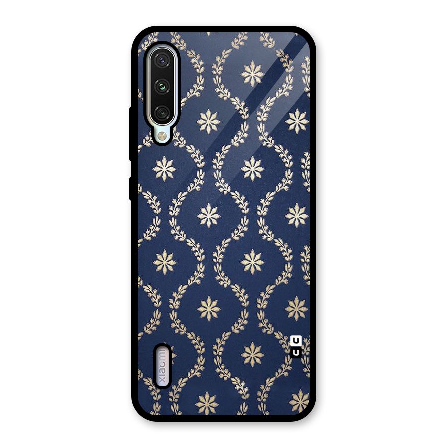 Gorgeous Gold Leaf Pattern Glass Back Case for Mi A3