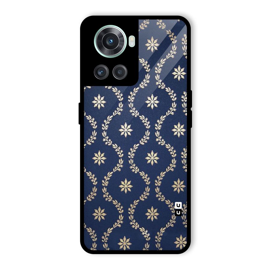 Gorgeous Gold Leaf Pattern Glass Back Case for OnePlus 10R