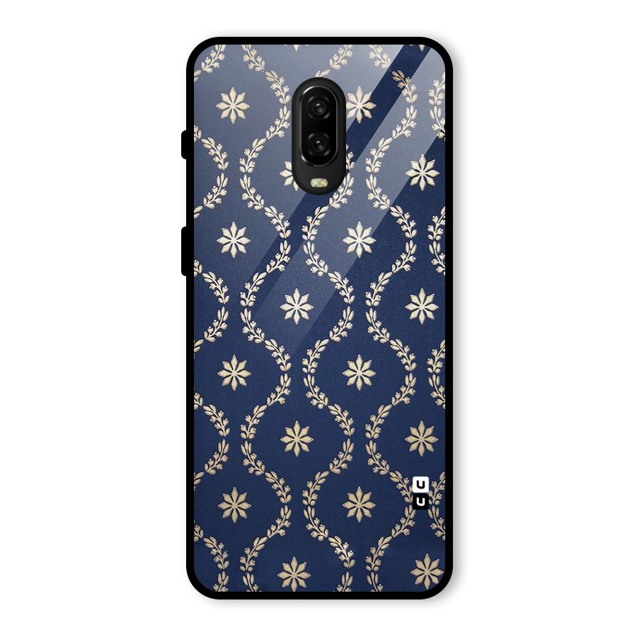Gorgeous Gold Leaf Pattern Glass Back Case for OnePlus 6T