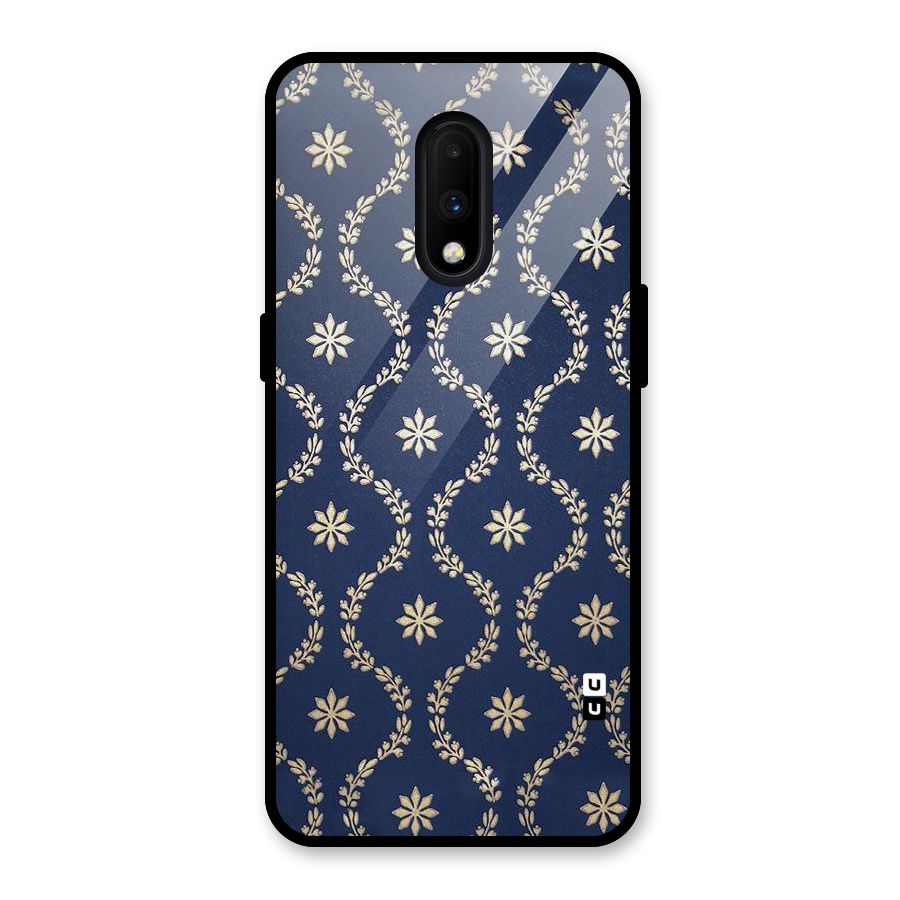 Gorgeous Gold Leaf Pattern Glass Back Case for OnePlus 7
