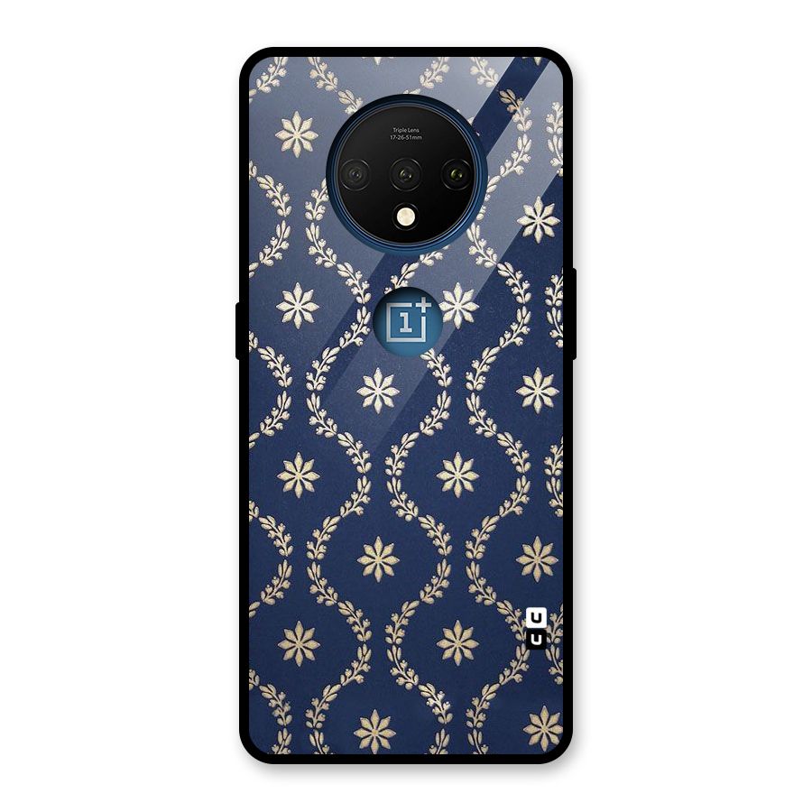 Gorgeous Gold Leaf Pattern Glass Back Case for OnePlus 7T
