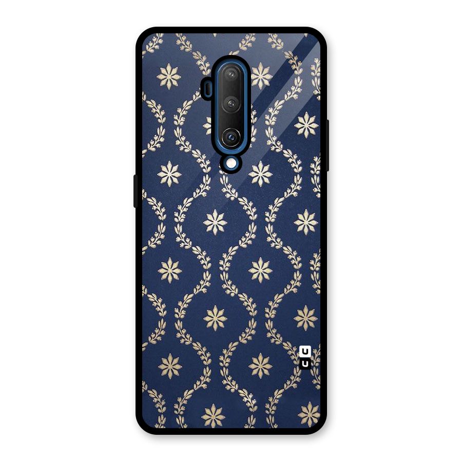 Gorgeous Gold Leaf Pattern Glass Back Case for OnePlus 7T Pro