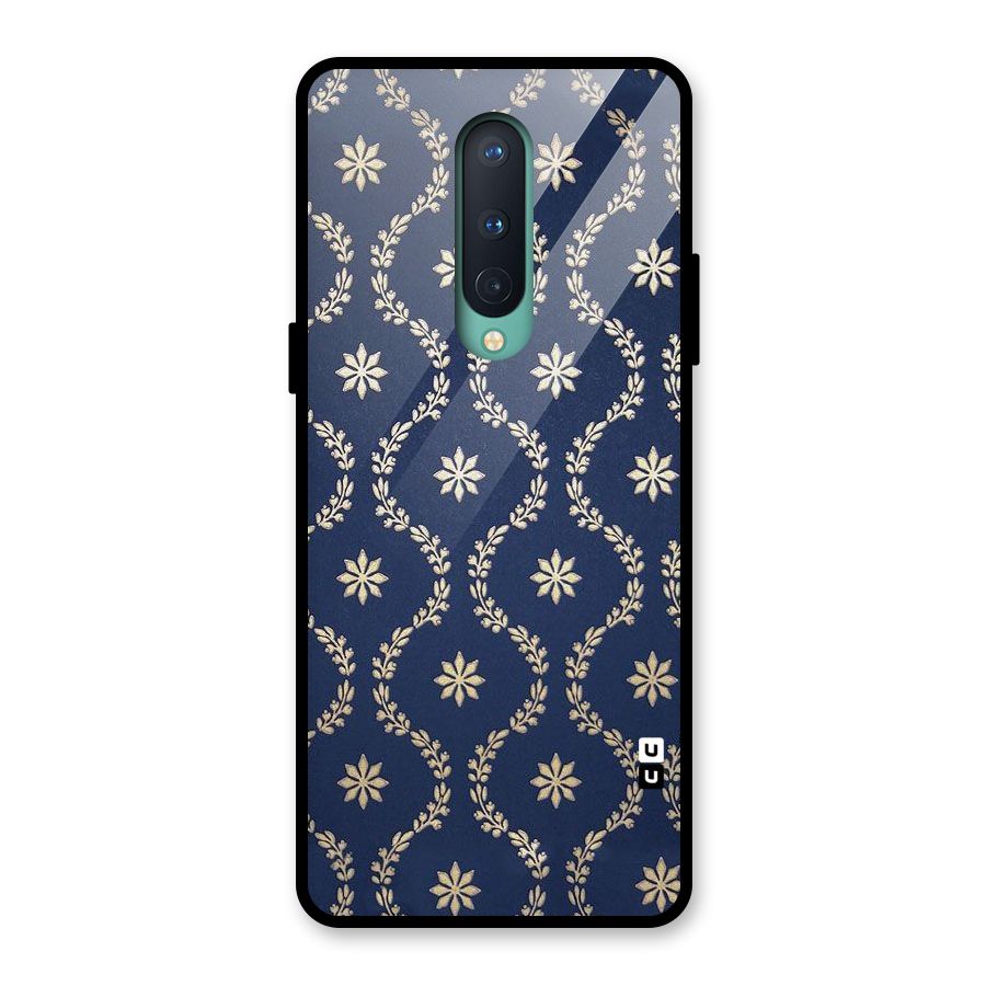 Gorgeous Gold Leaf Pattern Glass Back Case for OnePlus 8