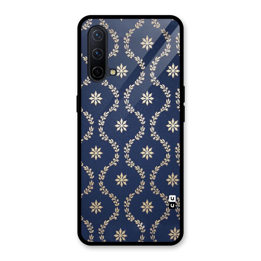 Gorgeous Gold Leaf Pattern Glass Back Case for OnePlus Nord CE 5G