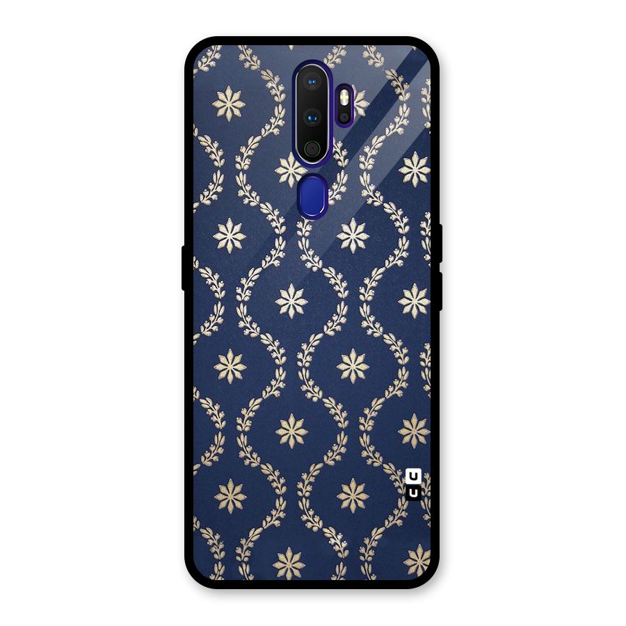 Gorgeous Gold Leaf Pattern Glass Back Case for Oppo A9 (2020)
