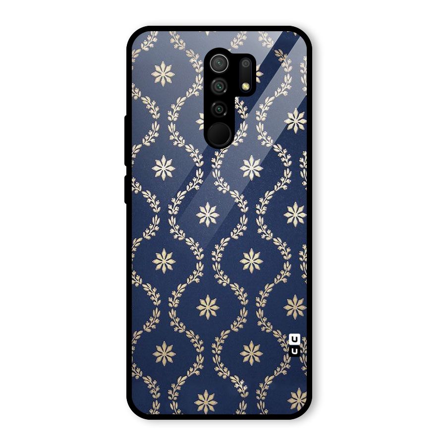 Gorgeous Gold Leaf Pattern Glass Back Case for Poco M2
