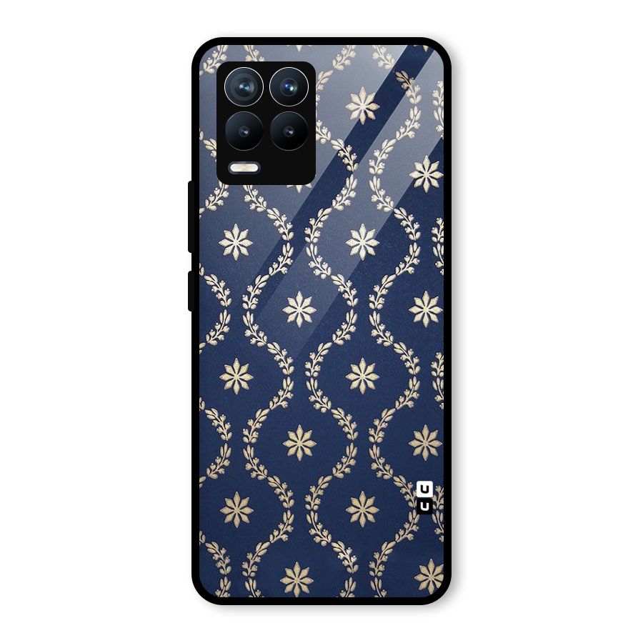 Gorgeous Gold Leaf Pattern Glass Back Case for Realme 8
