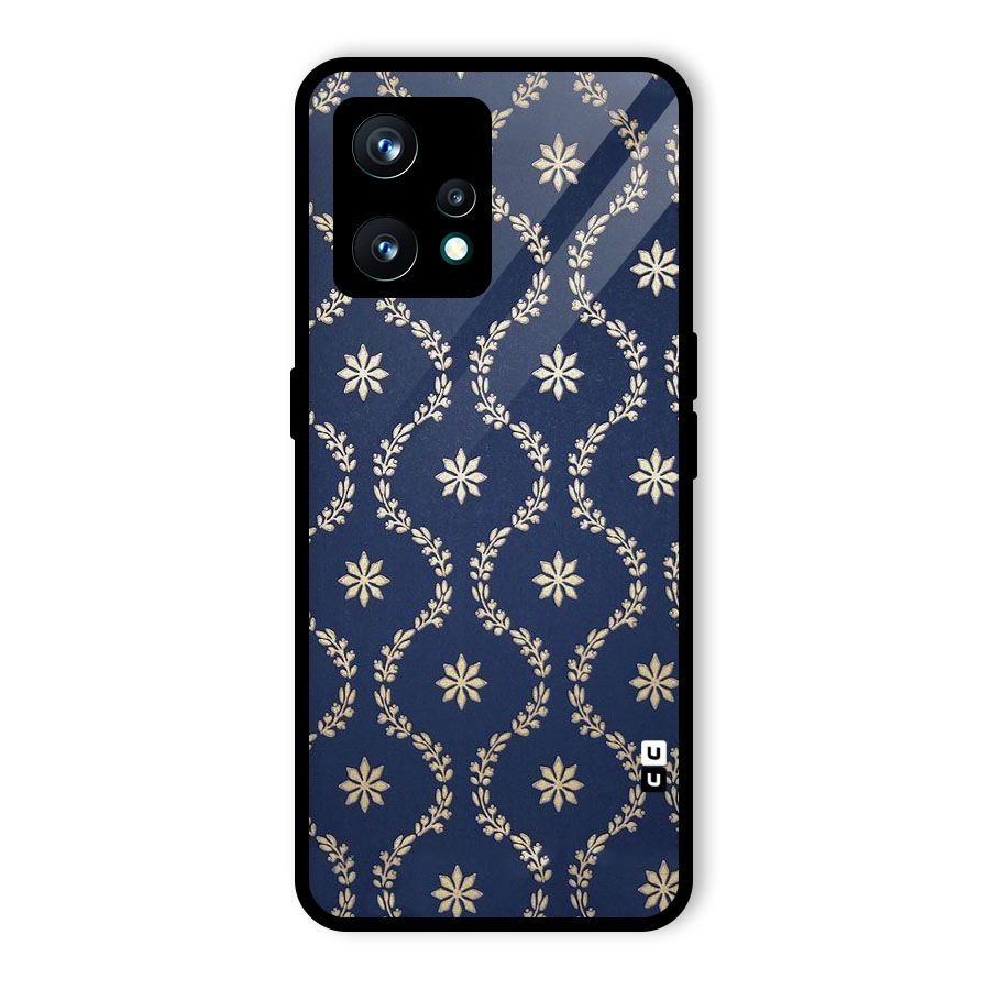 Gorgeous Gold Leaf Pattern Glass Back Case for Realme 9 Pro Plus 5G