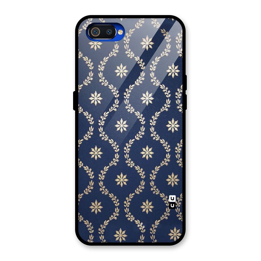 Gorgeous Gold Leaf Pattern Glass Back Case for Realme C2