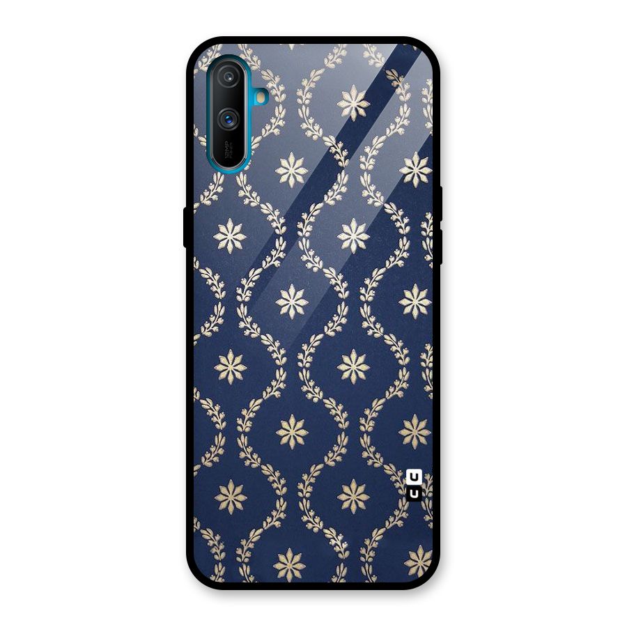 Gorgeous Gold Leaf Pattern Glass Back Case for Realme C3