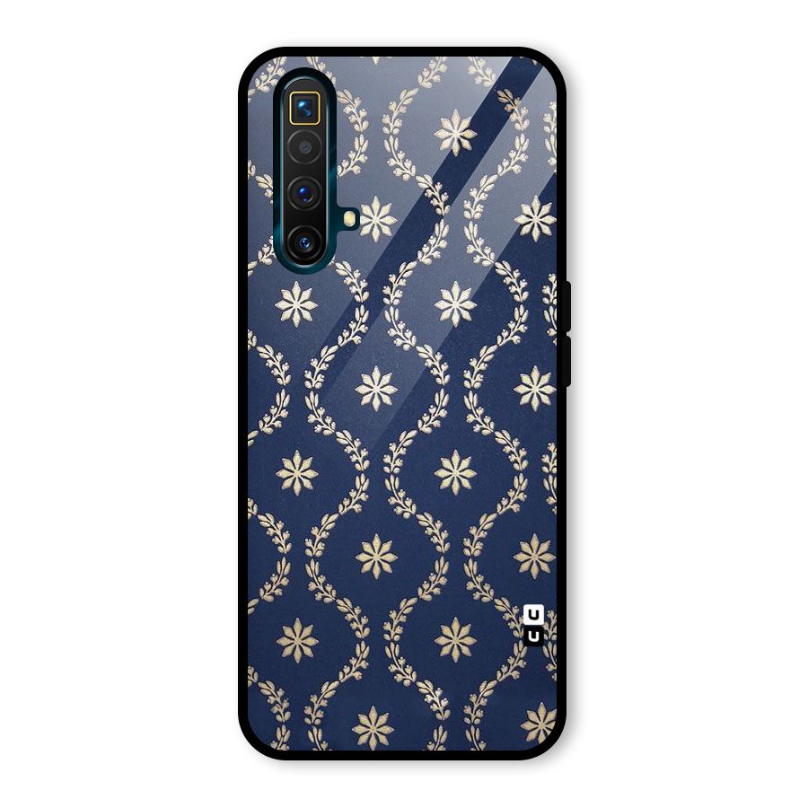 Gorgeous Gold Leaf Pattern Glass Back Case for Realme X3