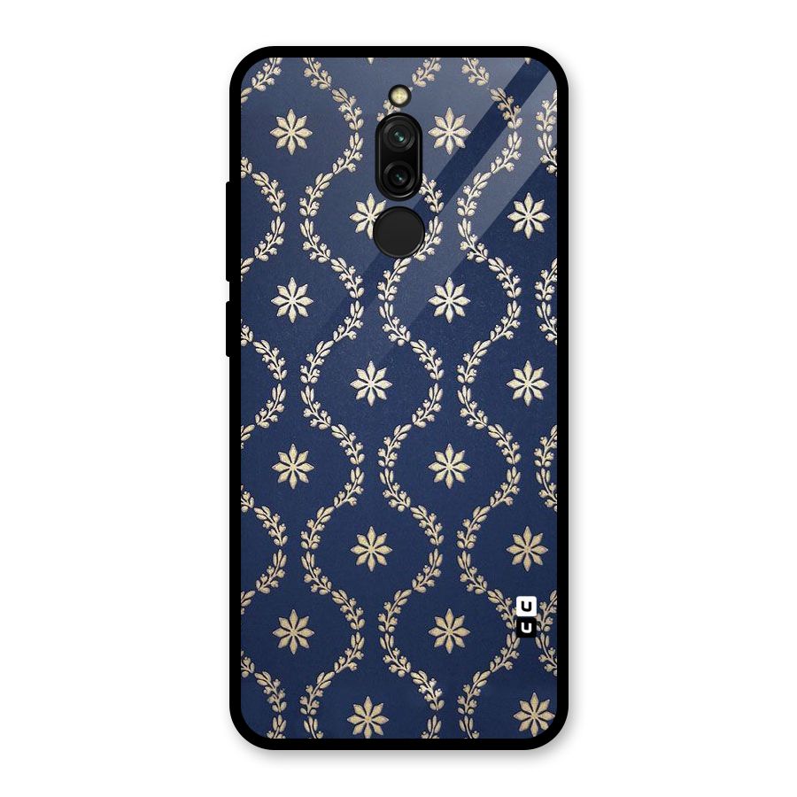 Gorgeous Gold Leaf Pattern Glass Back Case for Redmi 8