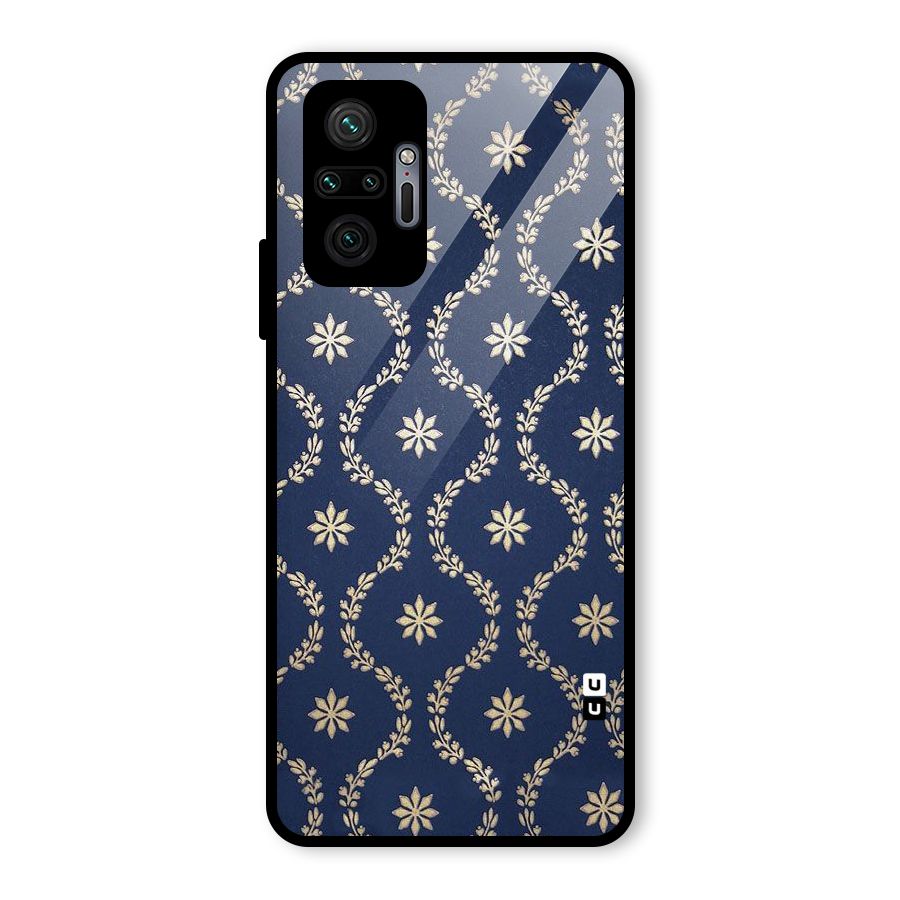 Gorgeous Gold Leaf Pattern Glass Back Case for Redmi Note 10 Pro