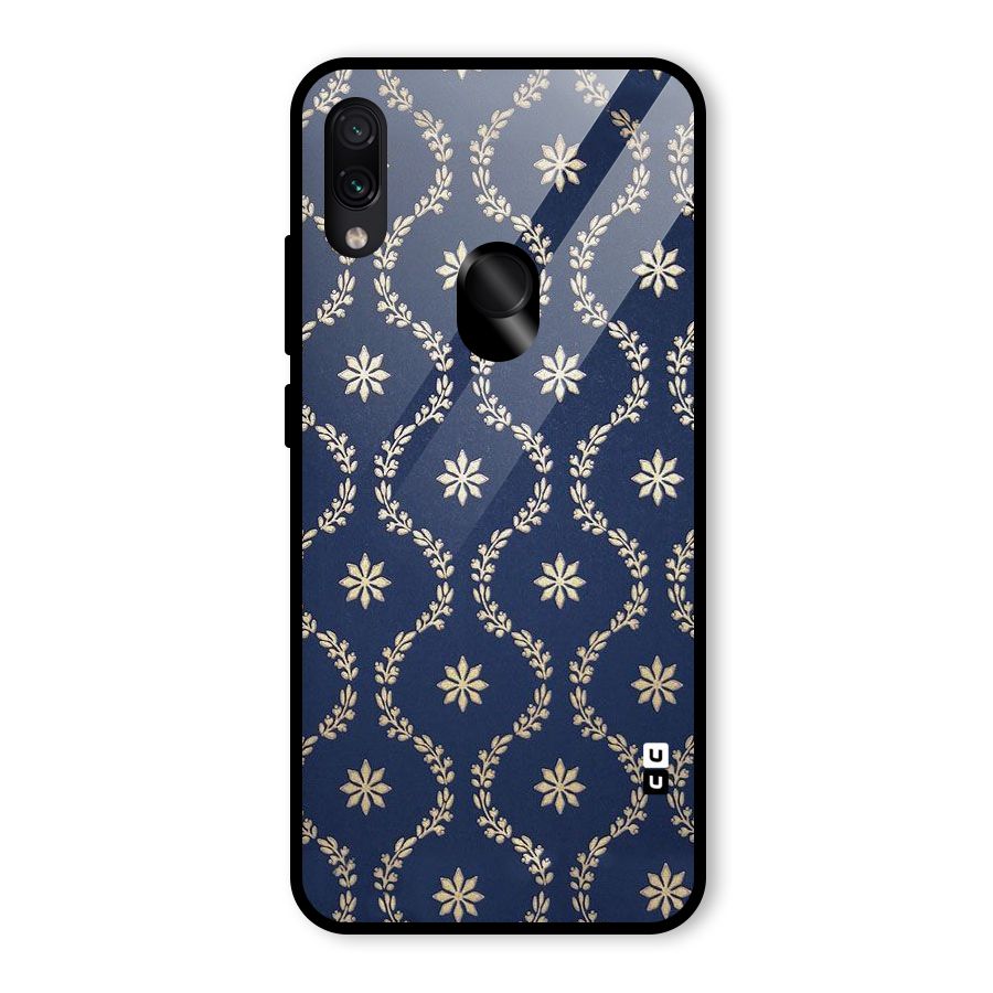 Gorgeous Gold Leaf Pattern Glass Back Case for Redmi Note 7 Pro
