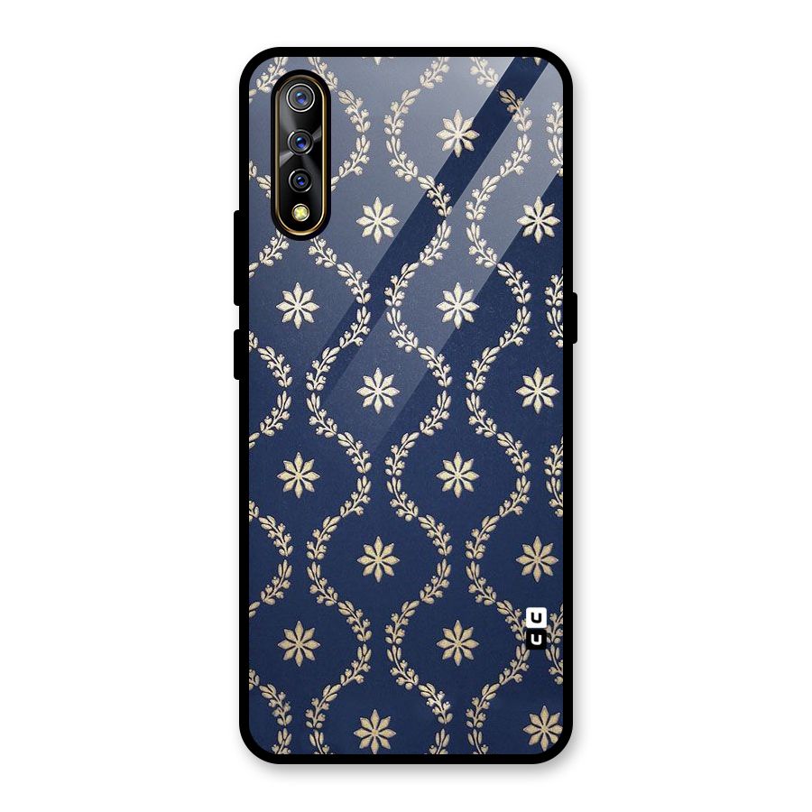 Gorgeous Gold Leaf Pattern Glass Back Case for Vivo S1