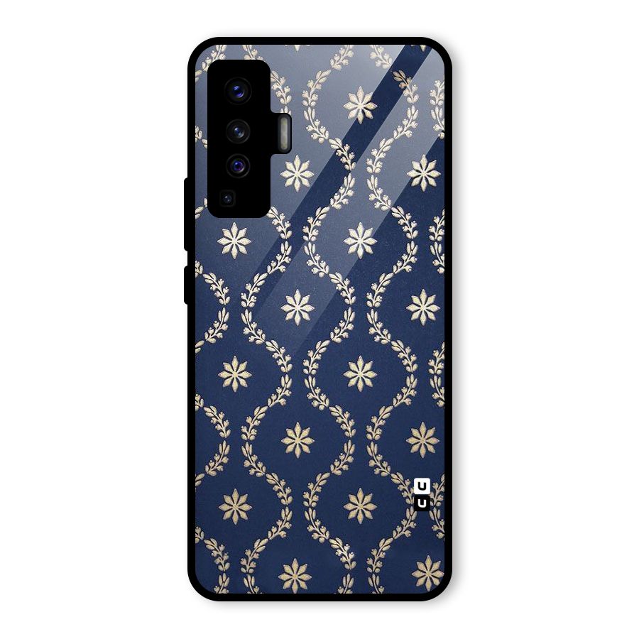 Gorgeous Gold Leaf Pattern Glass Back Case for Vivo X50