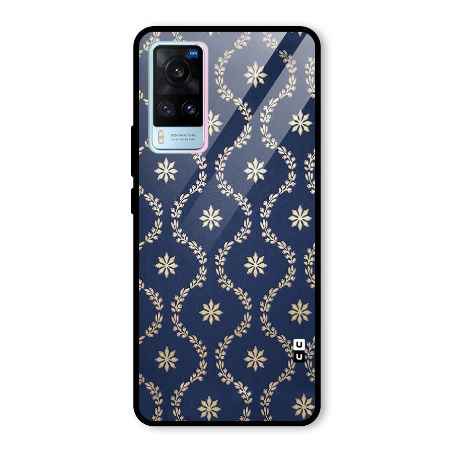 Gorgeous Gold Leaf Pattern Glass Back Case for Vivo X60