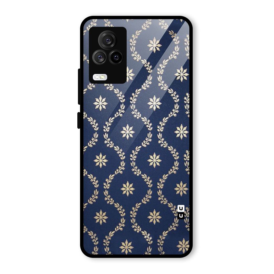 Gorgeous Gold Leaf Pattern Glass Back Case for Vivo iQOO 7 Legend 5G