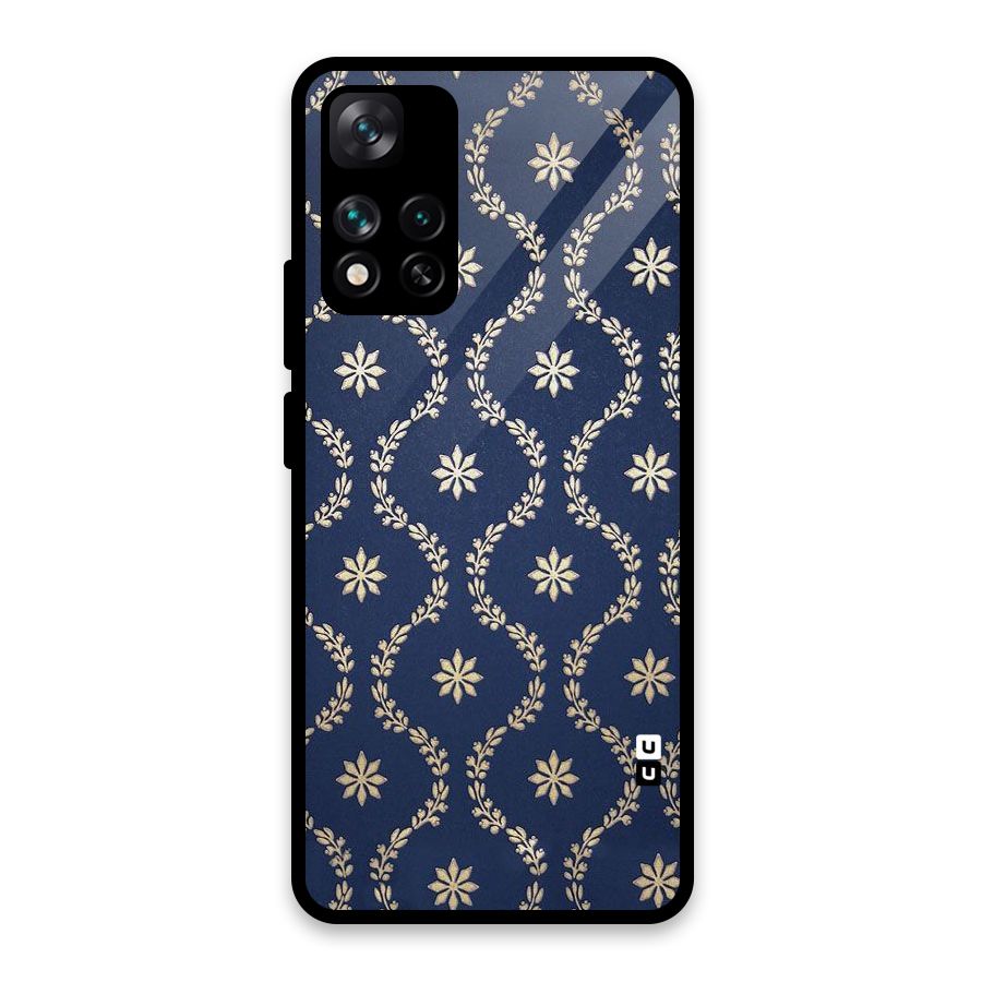 Gorgeous Gold Leaf Pattern Glass Back Case for Xiaomi 11i HyperCharge 5G
