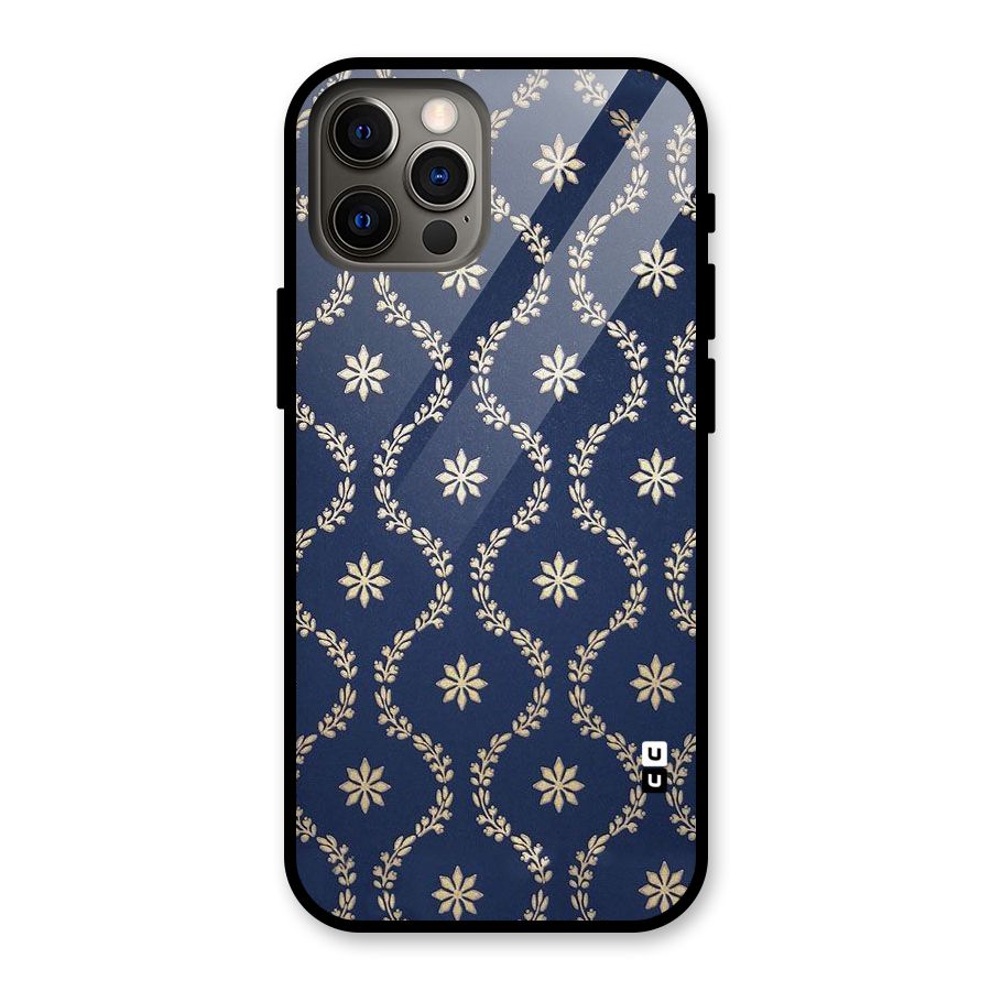 Gorgeous Gold Leaf Pattern Glass Back Case for iPhone 12 Pro
