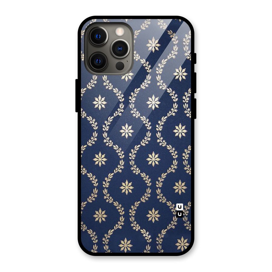 Gorgeous Gold Leaf Pattern Glass Back Case for iPhone 12 Pro Max