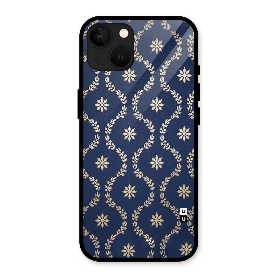 Gorgeous Gold Leaf Pattern Glass Back Case for iPhone 13