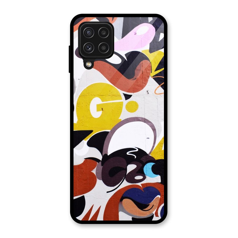 Graffiti Wall Glass Back Case for Galaxy A22 4G