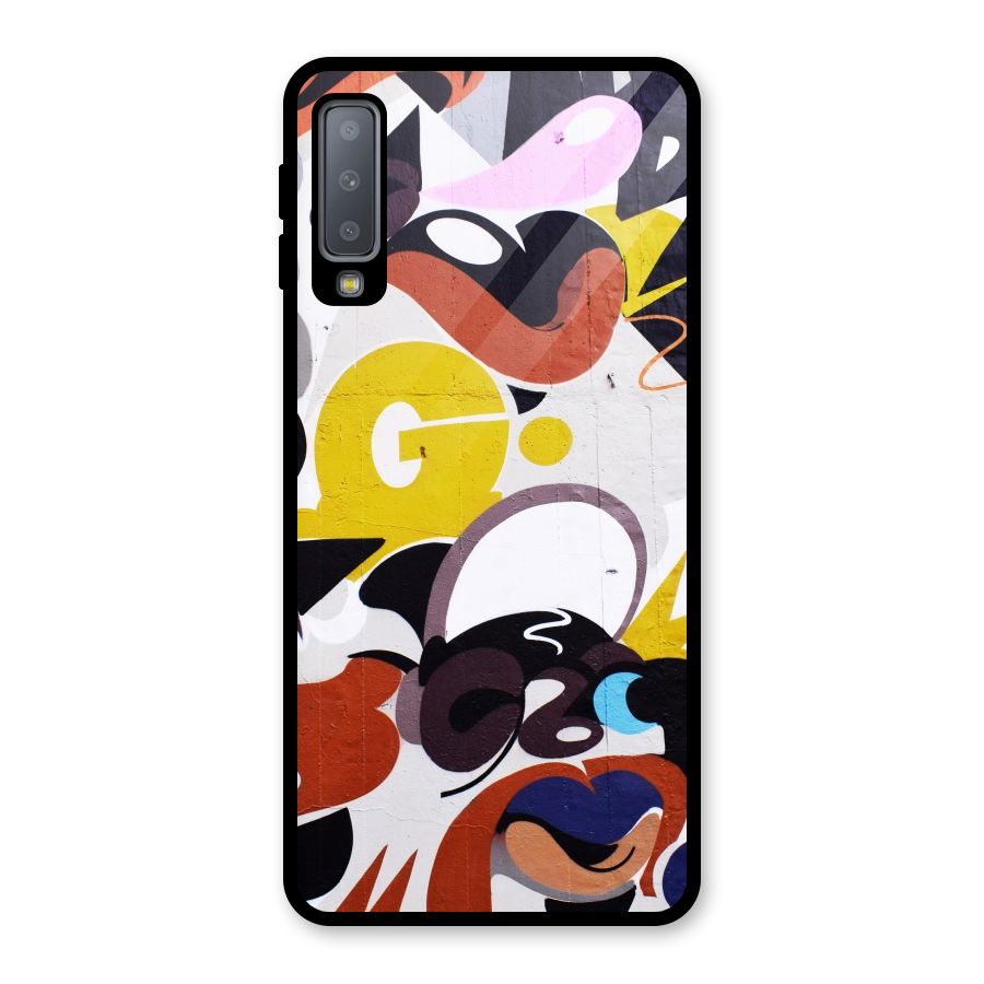 Graffiti Wall Glass Back Case for Galaxy A7 (2018)
