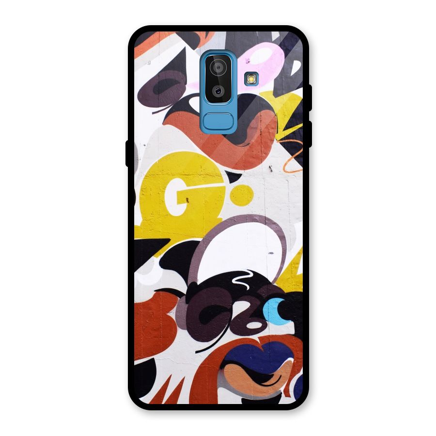 Graffiti Wall Glass Back Case for Galaxy J8