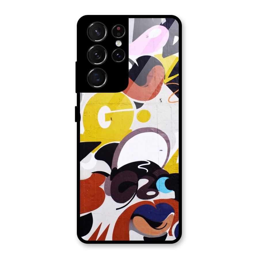 Graffiti Wall Glass Back Case for Galaxy S21 Ultra 5G