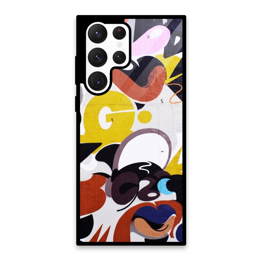 Graffiti Wall Glass Back Case for Galaxy S22 Ultra 5G