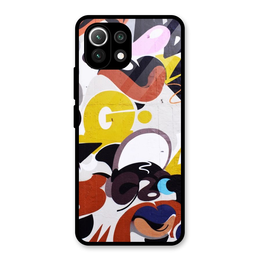 Graffiti Wall Glass Back Case for Mi 11 Lite NE 5G