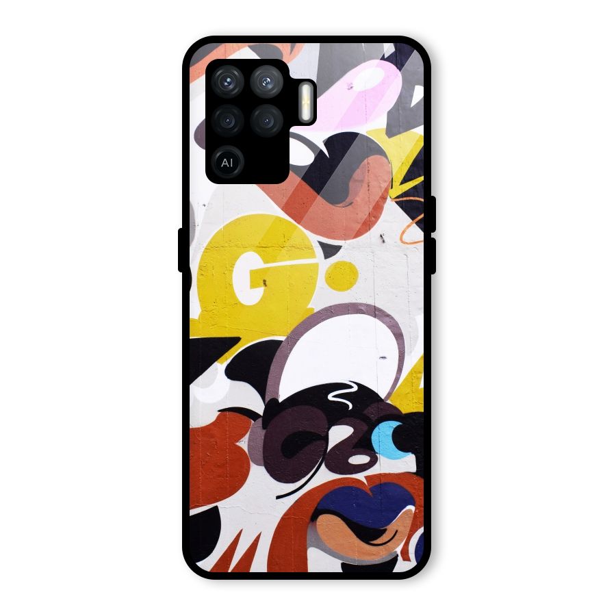 Graffiti Wall Glass Back Case for Oppo F19 Pro