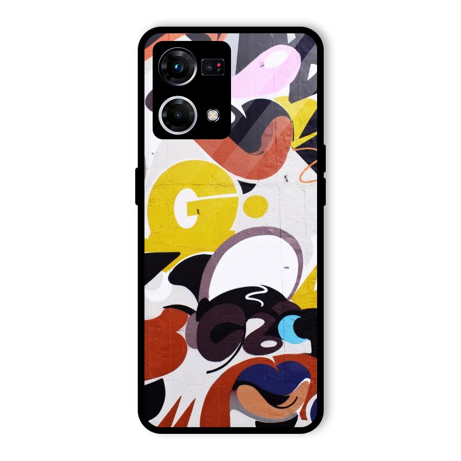 Graffiti Wall Glass Back Case for Oppo F21 Pro 5G