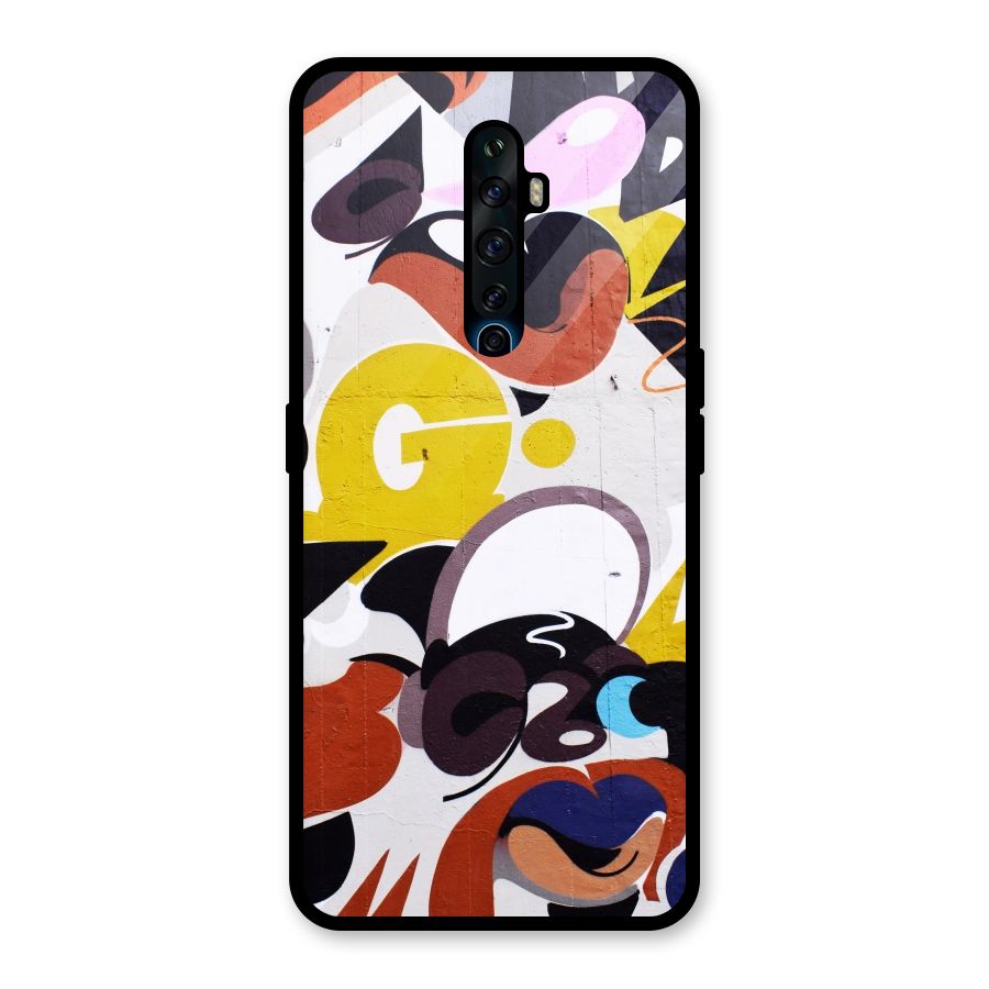 Graffiti Wall Glass Back Case for Oppo Reno2 Z
