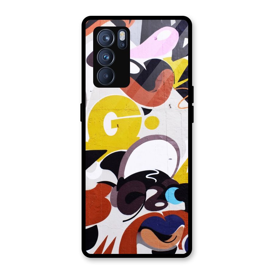 Graffiti Wall Glass Back Case for Oppo Reno6 Pro 5G
