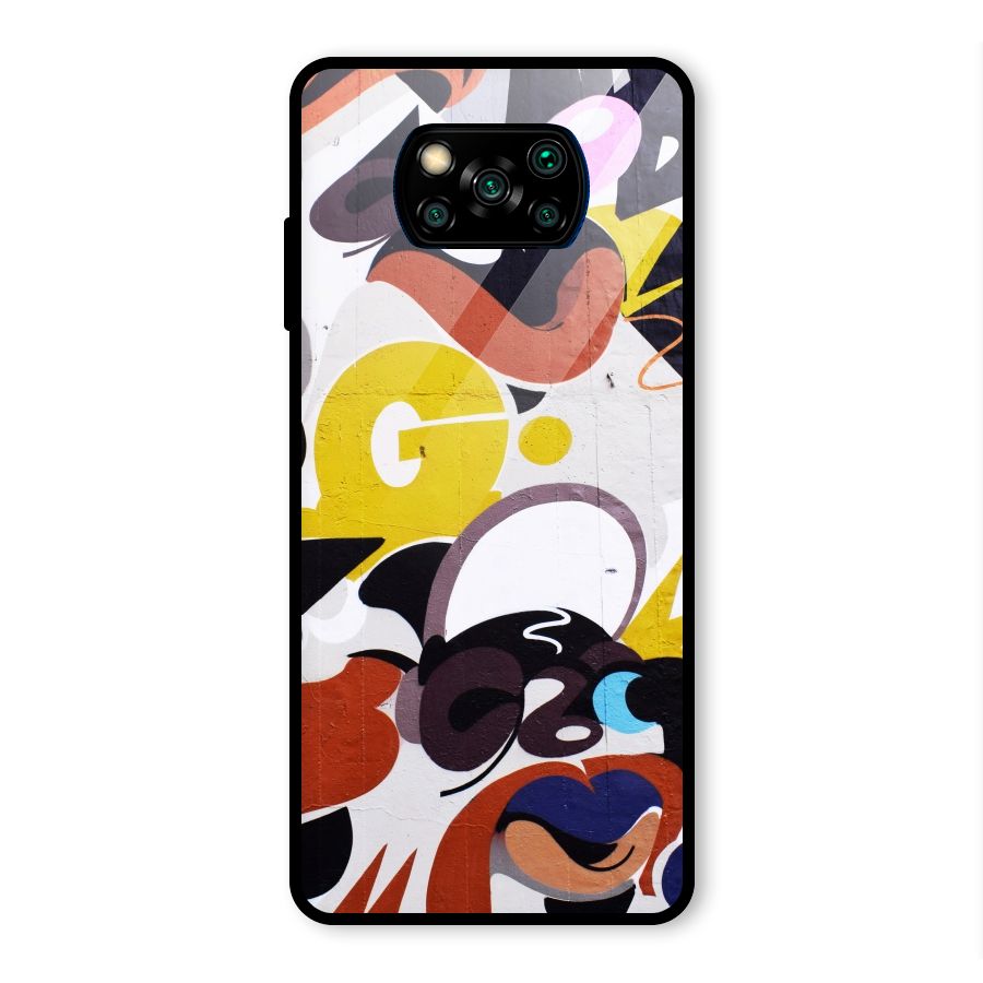 Graffiti Wall Glass Back Case for Poco X3 Pro