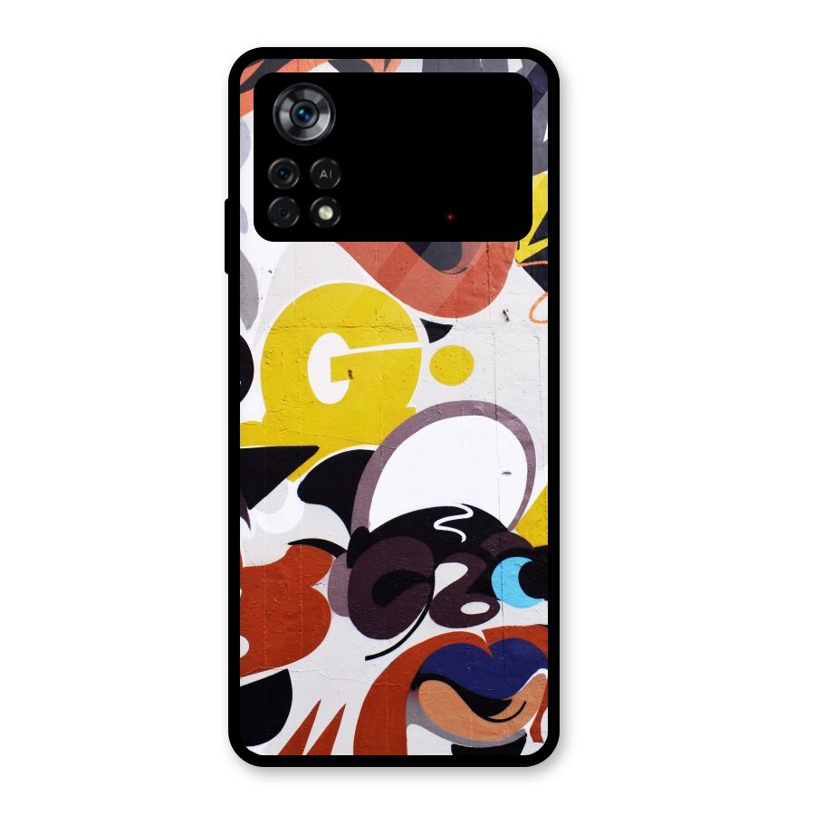 Graffiti Wall Glass Back Case for Poco X4 Pro 5G