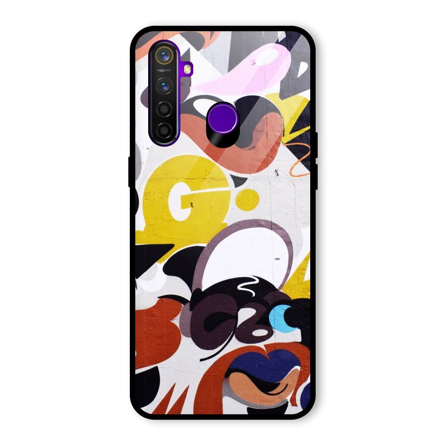 Graffiti Wall Glass Back Case for Realme 5 Pro