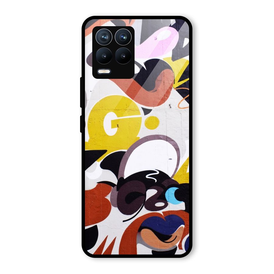 Graffiti Wall Glass Back Case for Realme 8