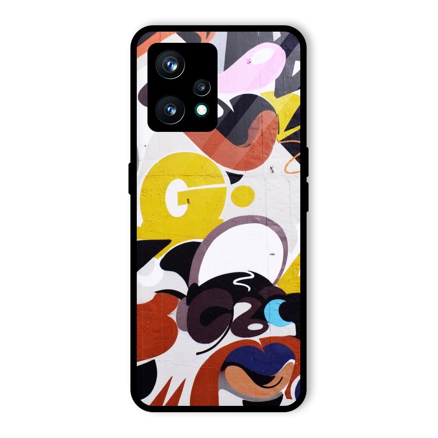 Graffiti Wall Glass Back Case for Realme 9 Pro Plus 5G