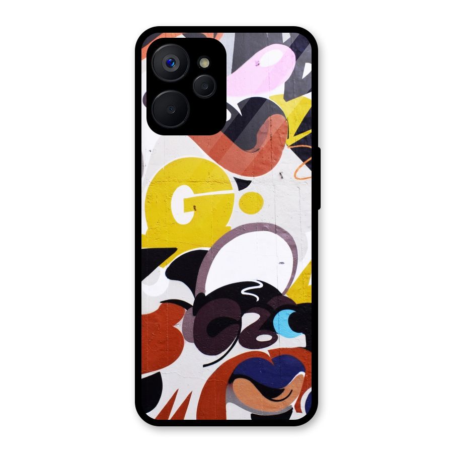 Graffiti Wall Glass Back Case for Realme 9i 5G