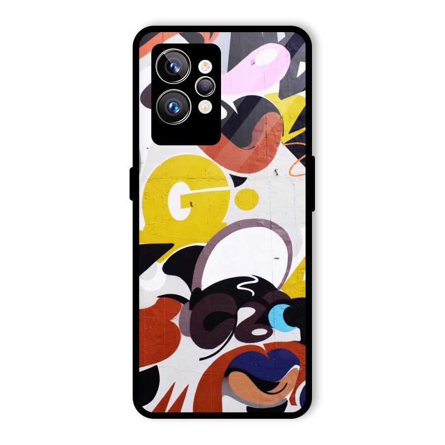 Graffiti Wall Glass Back Case for Realme GT2 Pro