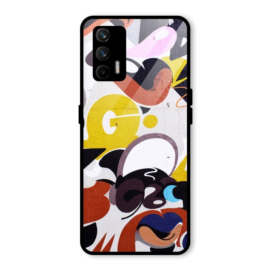 Graffiti Wall Glass Back Case for Realme GT 5G