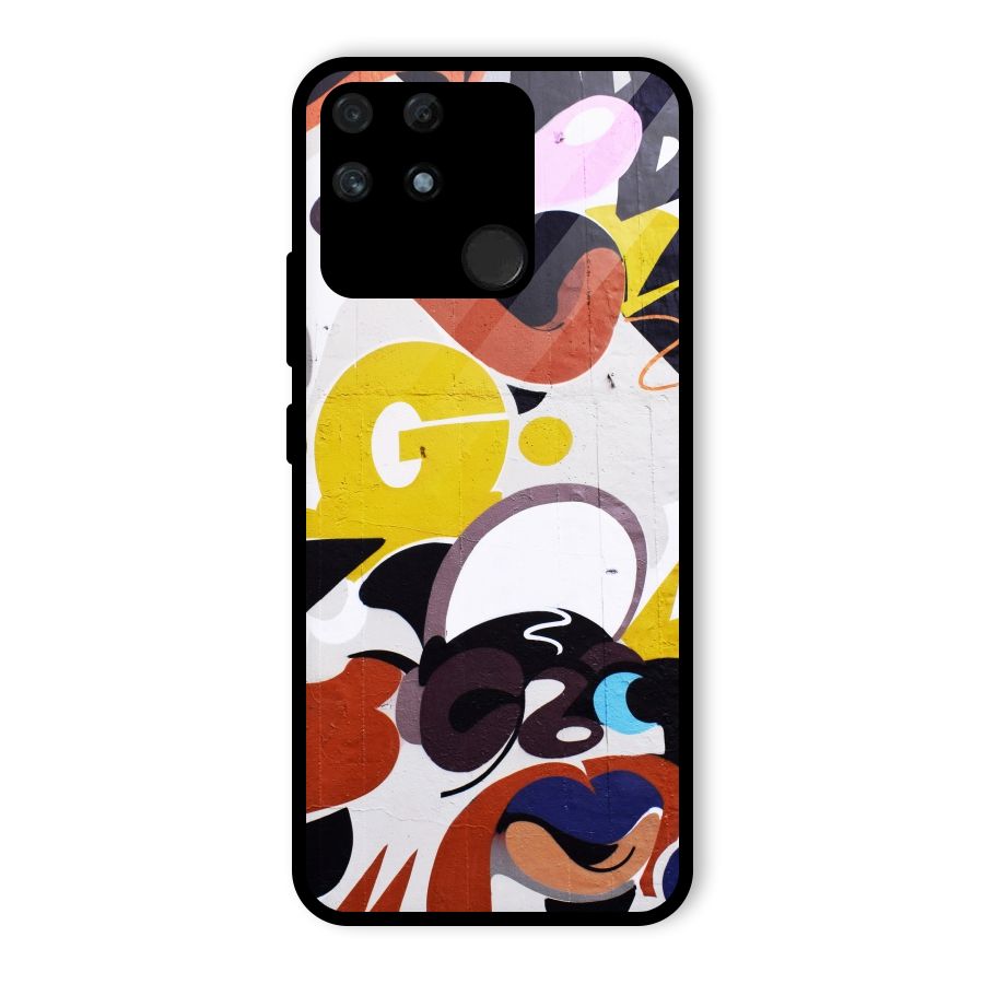 Graffiti Wall Glass Back Case for Realme Narzo 50A