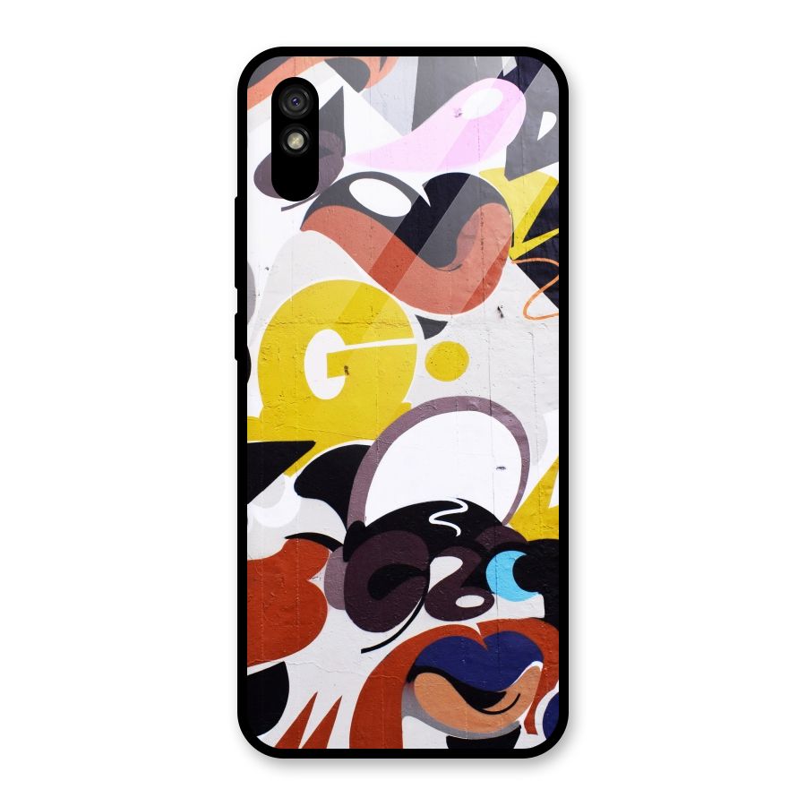 Graffiti Wall Glass Back Case for Redmi 9i