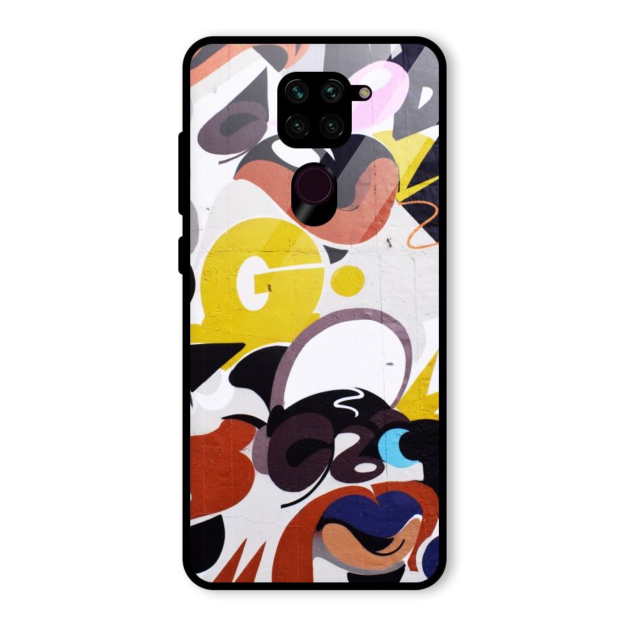 Graffiti Wall Glass Back Case for Redmi Note 9