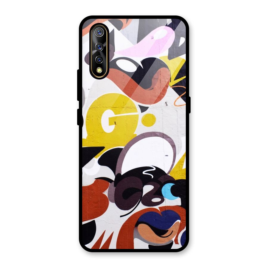 Graffiti Wall Glass Back Case for Vivo S1