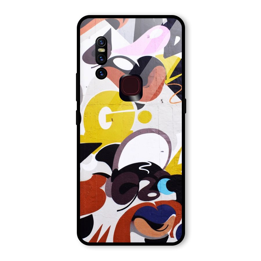 Graffiti Wall Glass Back Case for Vivo V15